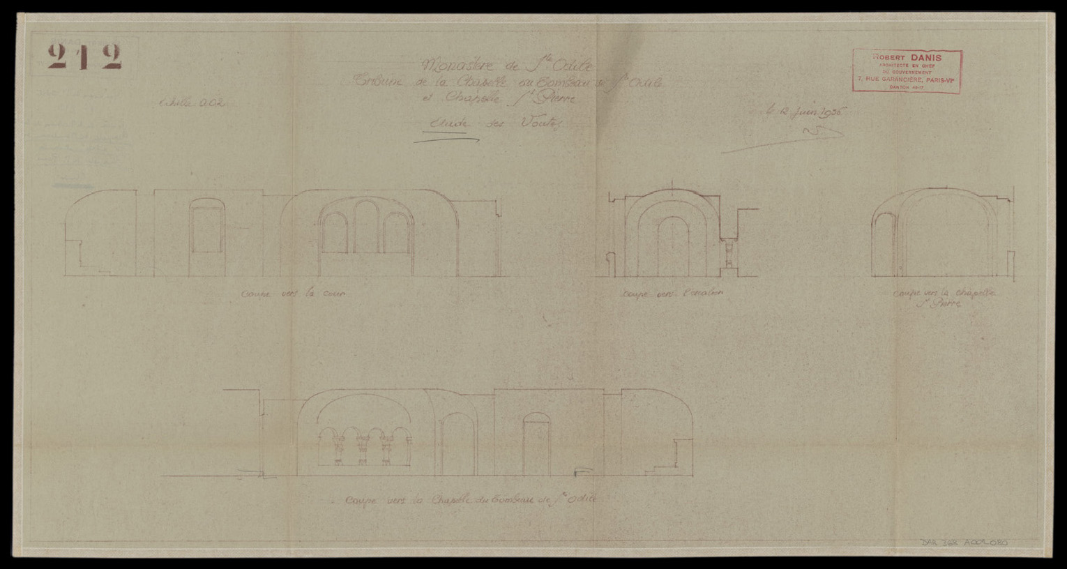 Chapelles du Tombeau et de Saint-Pierre, étude des voûtes.