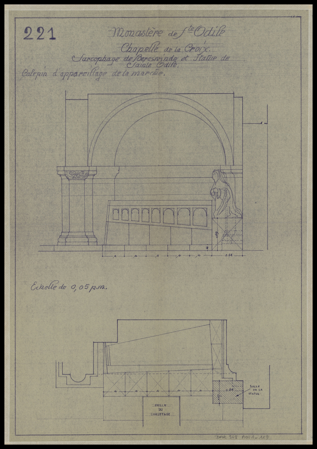 Calepin d’appareillage de la marche. - © DRAC Grand Est, Fonds Denkmalarchiv