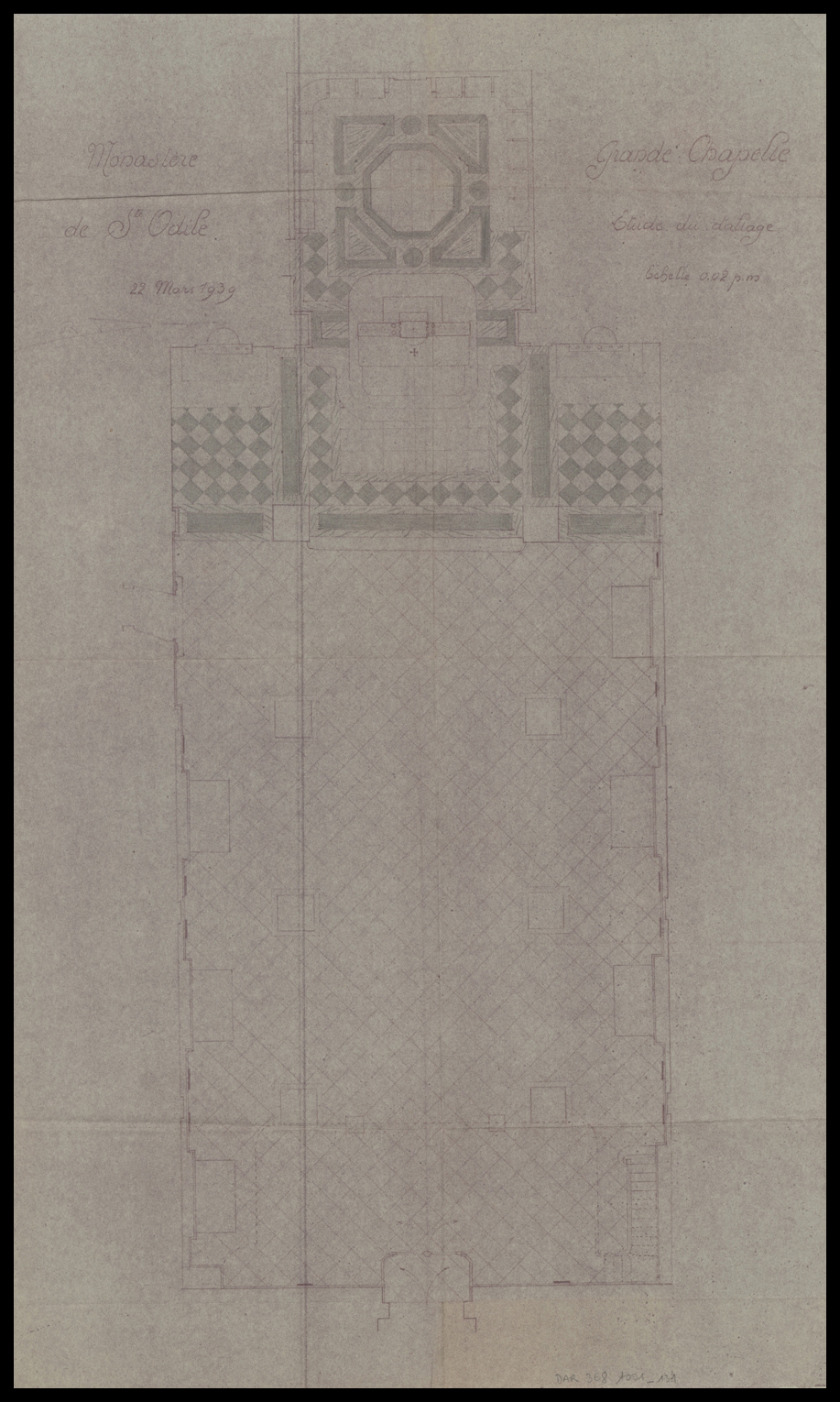 Grande chapelle, plan du dallage.