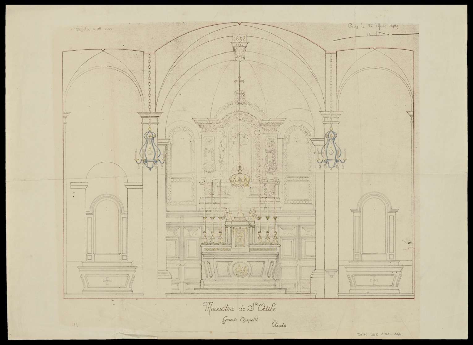 Grande chapelle, étude pour le maître-autel.