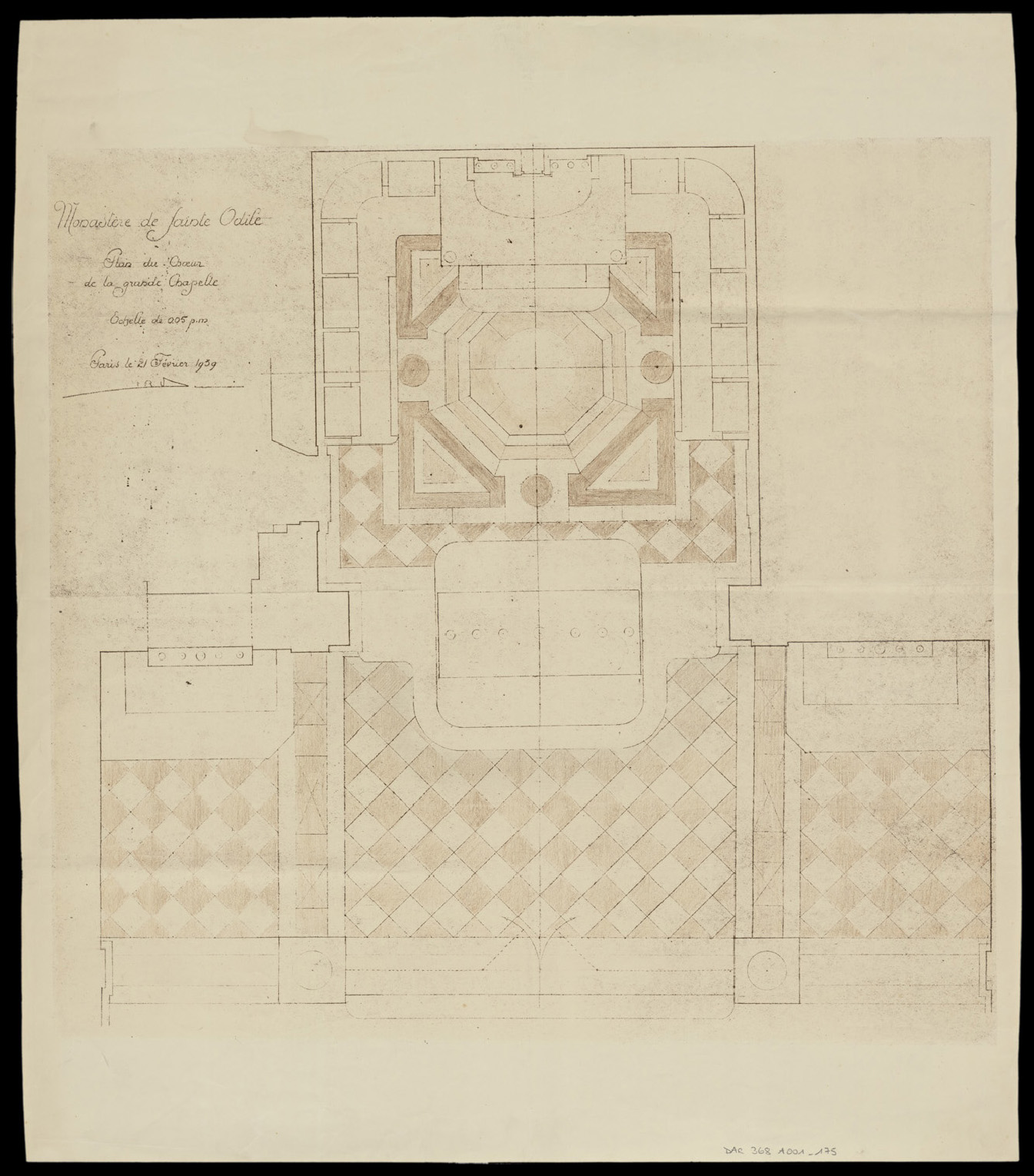 Grande chapelle, plan de masse du choeur.