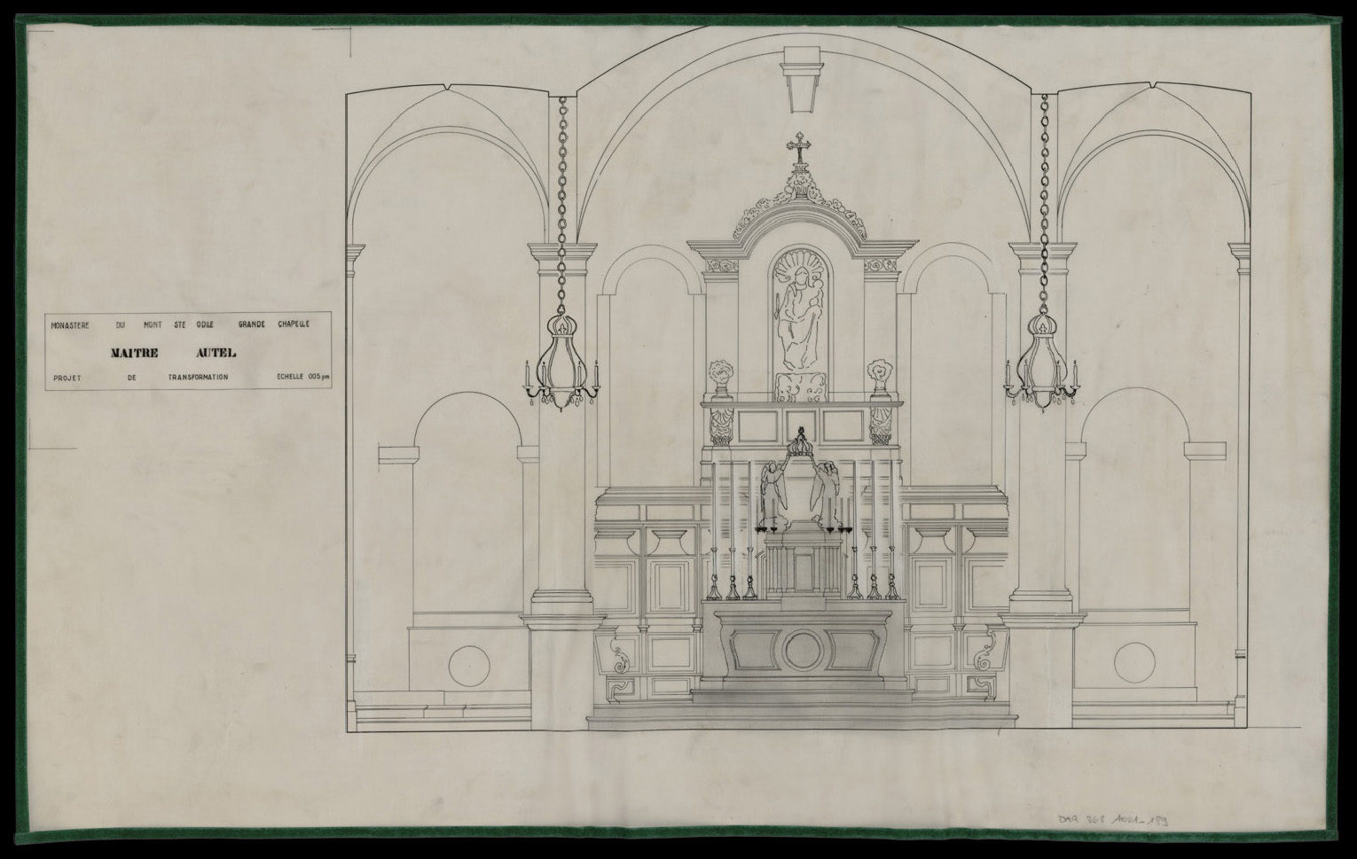 Projet de transformation du maître-autel de la grande chapelle, élévation principale (variante).