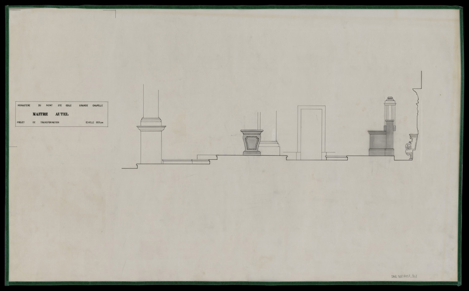 Projet de transformation du maître-autel de la grande chapelle, coupe longitudinale.