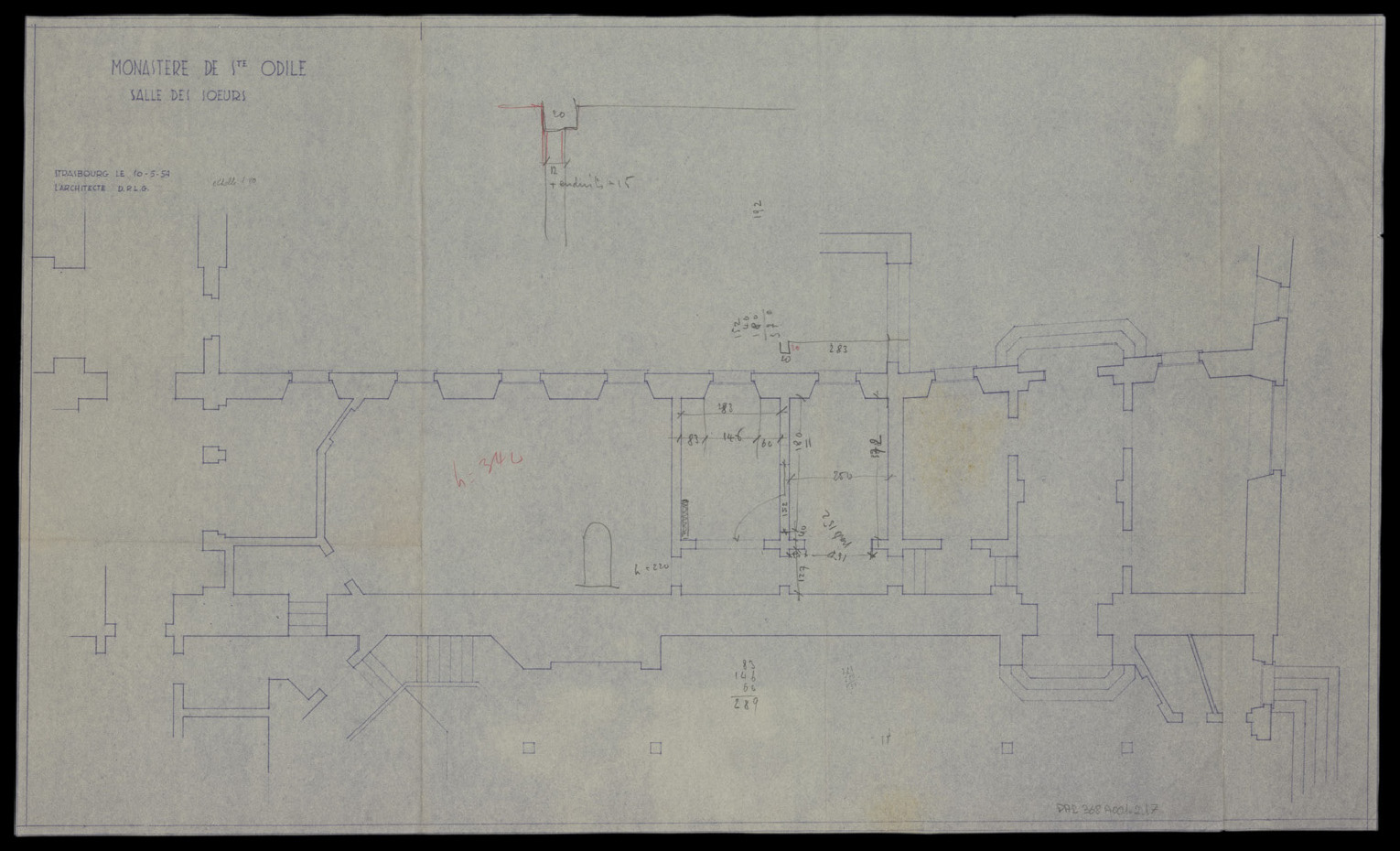 Salle des sœurs, plan de masse.