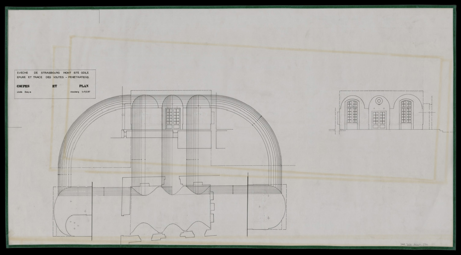 Epure et tracé des voûtes, plan et coupes.