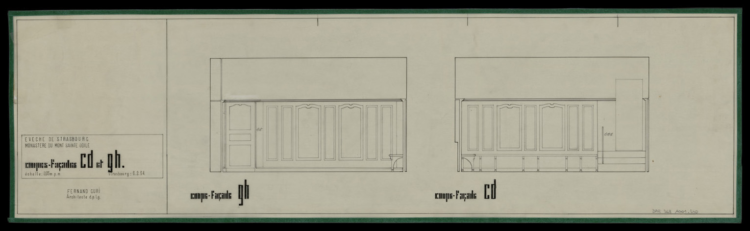 Coupe intérieure d’une salle.