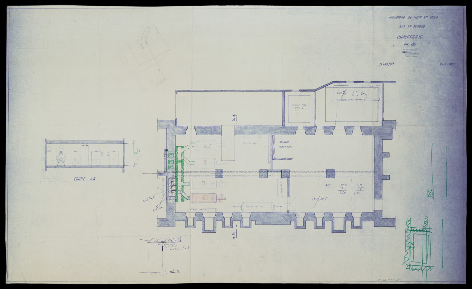 Bâtiment Sainte-Eugénie, plan de masse de la chaufferie.