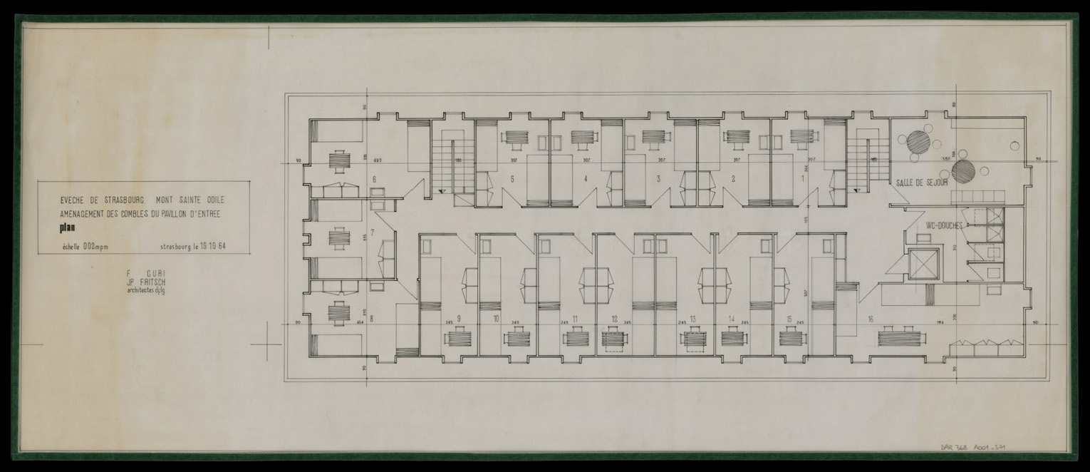 Projet d’aménagement des combles du pavillon d’entrée, plan de masse.