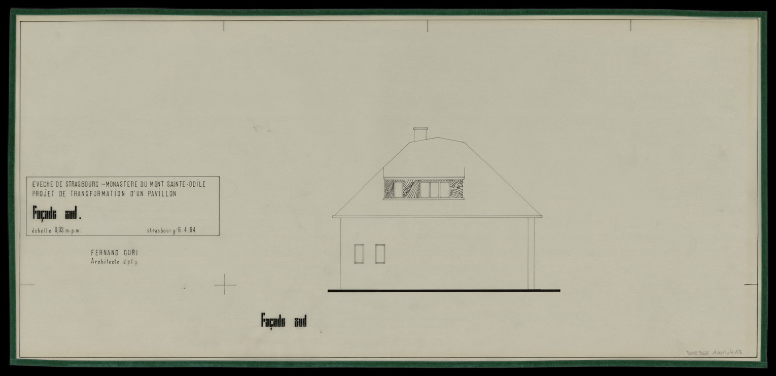 Projet de transformation d’un pavillon, élévation de la façade sud.