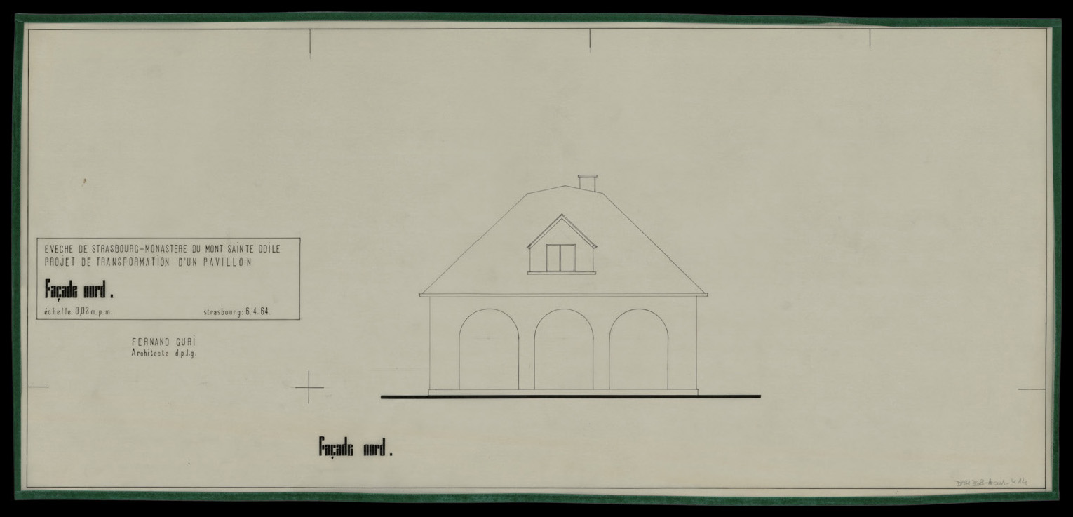 Projet de transformation d’un pavillon, élévation de la façade nord.