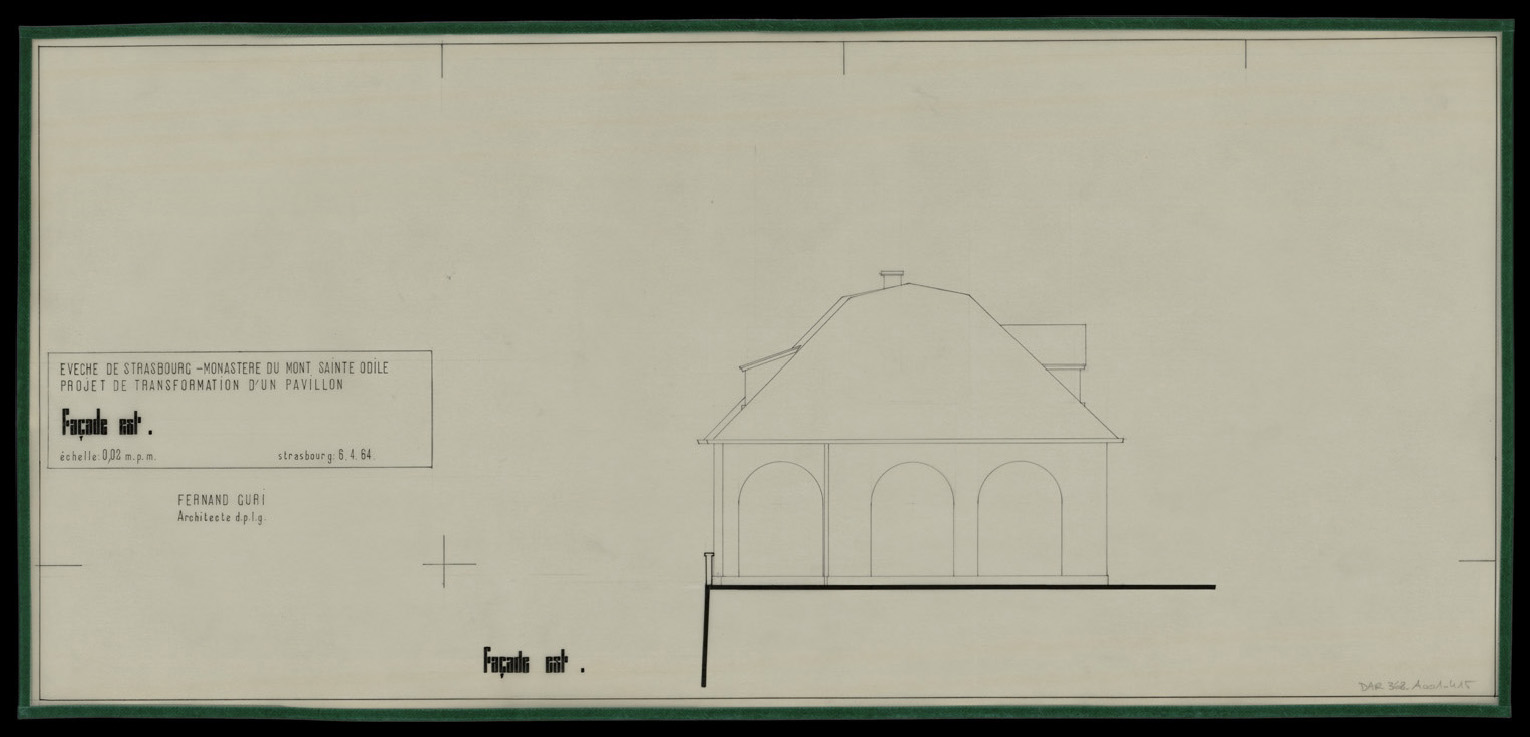 Projet de transformation d’un pavillon, élévation de la façade est.