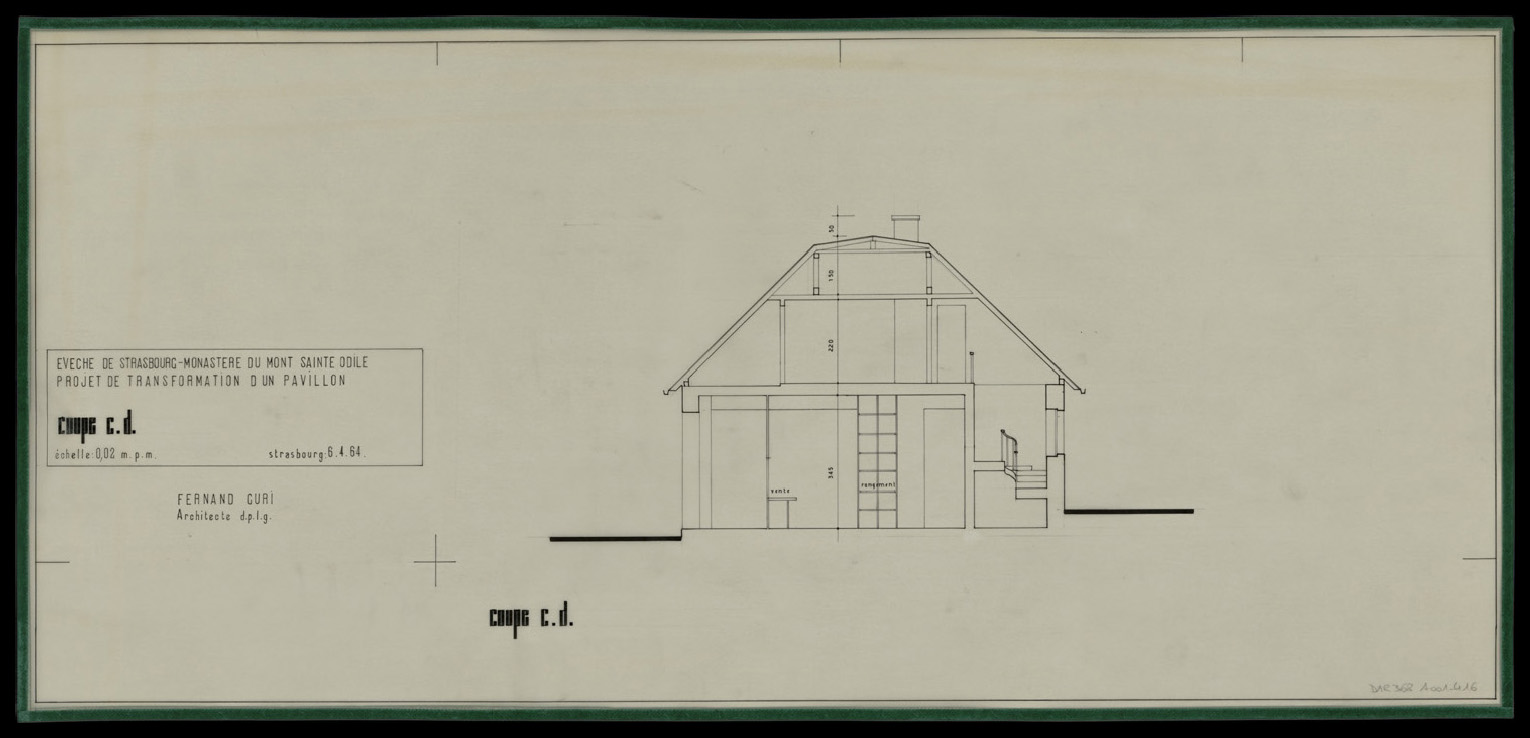 Projet de transformation d’un pavillon, coupe.