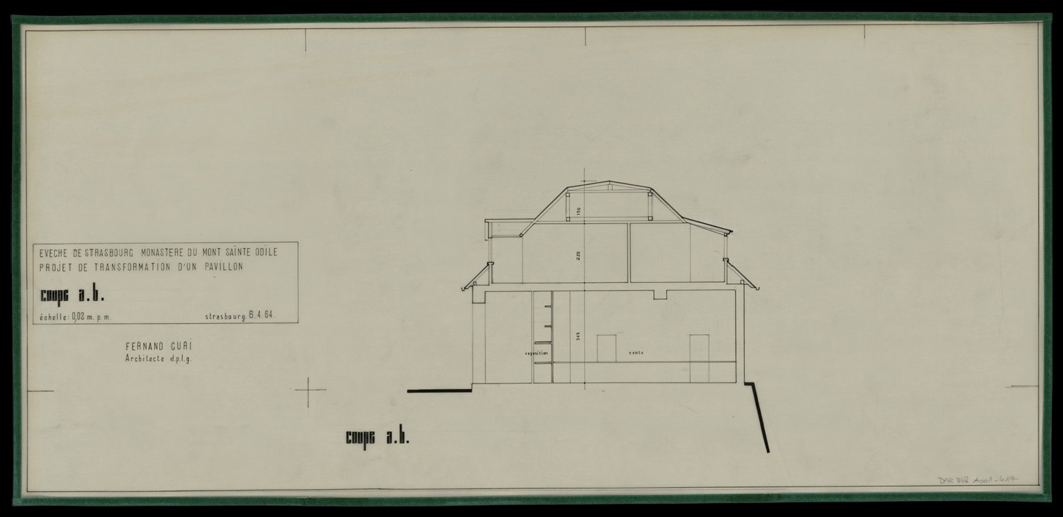 Projet de transformation d’un pavillon, coupe.