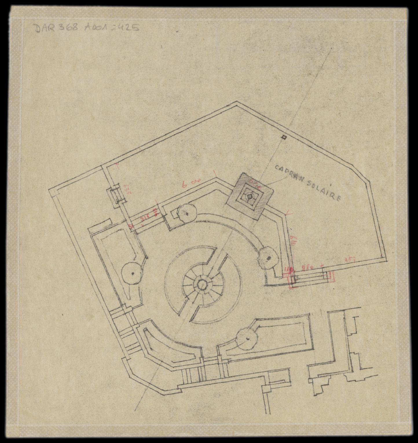 Jardin de la terrasse, plan de masse.