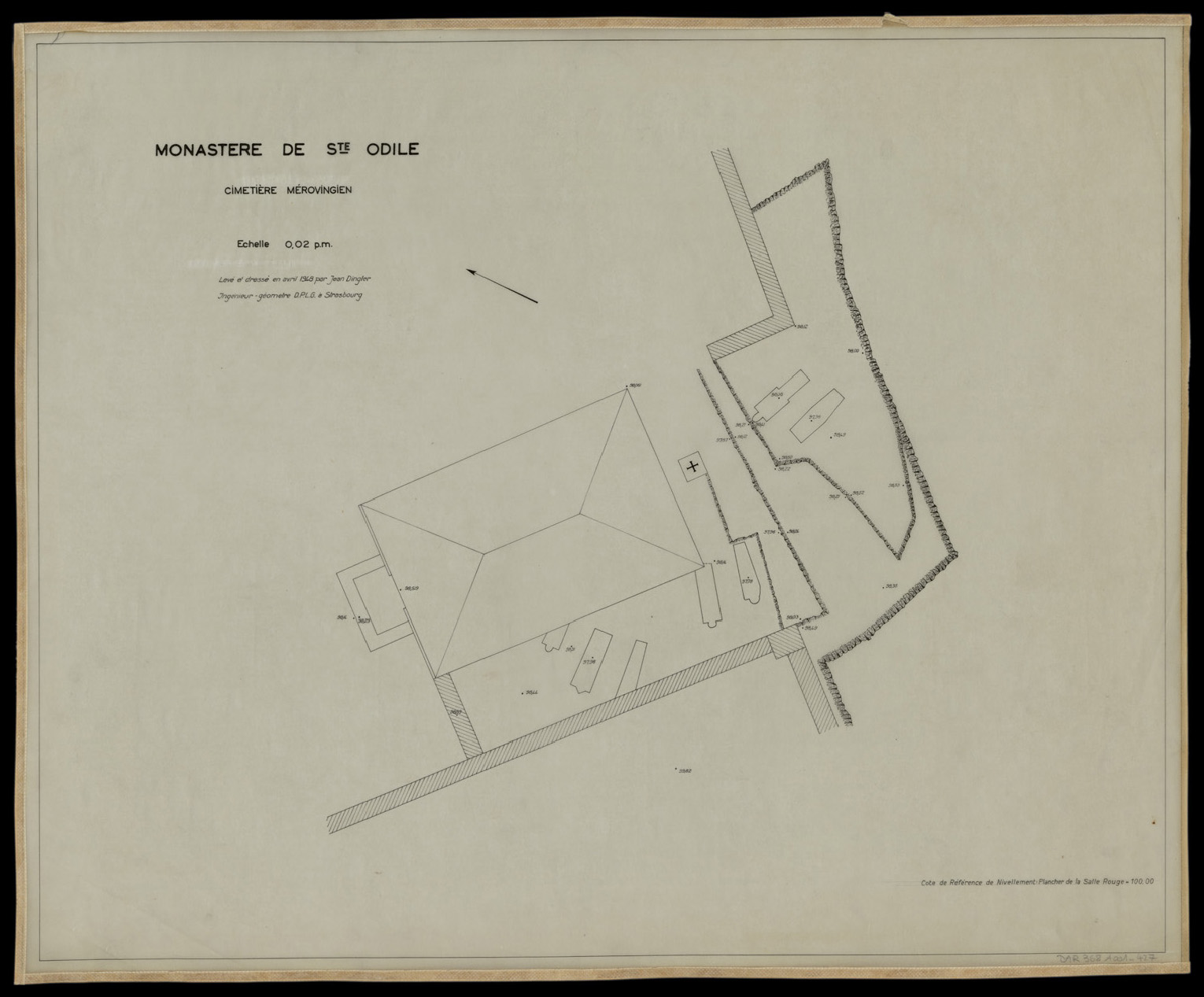 Cimetière mérovingien, plan de situation.