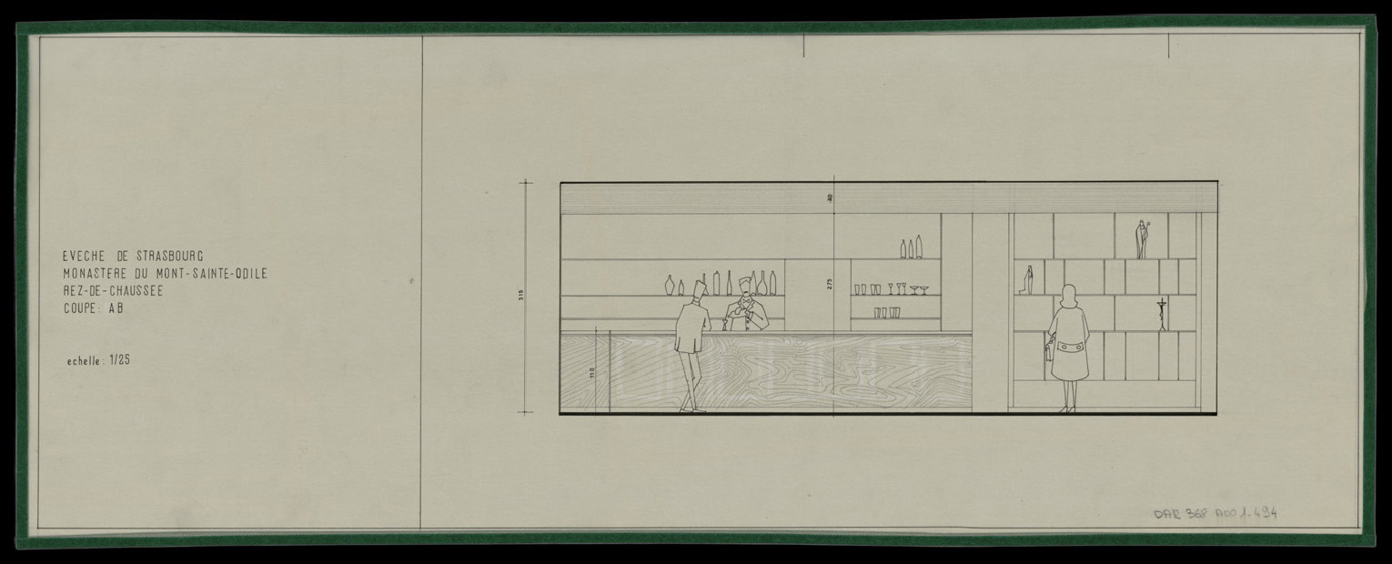 Rez-de-chaussée, coupe intérieure.