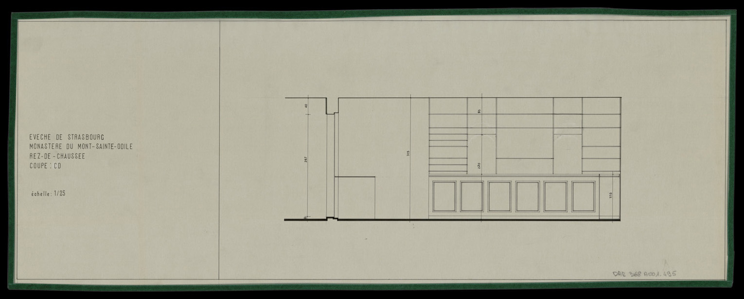 Rez-de-chaussée, coupe intérieure.