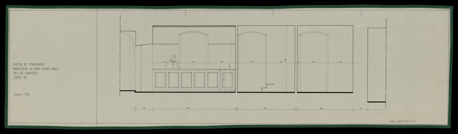 Rez-de-chaussée, coupe intérieure.