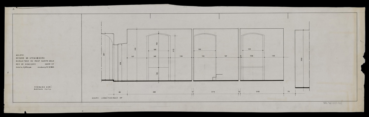 Rez-de-chaussée, coupe intérieure.