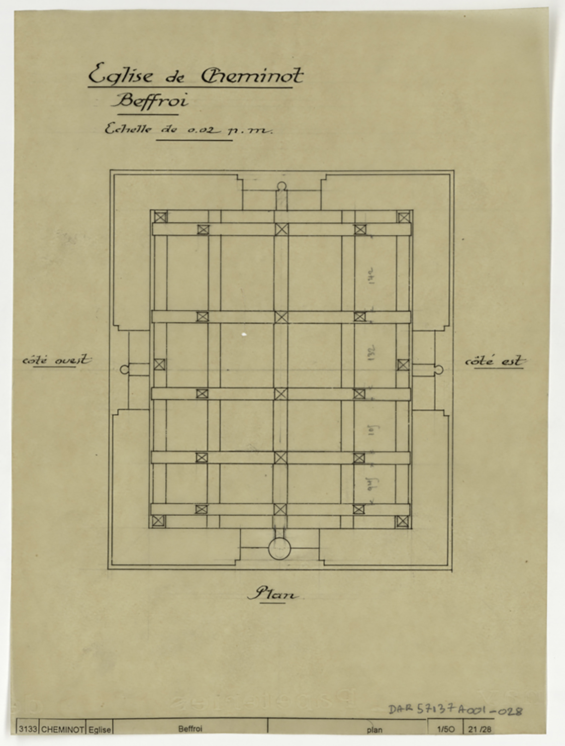 Restauration du beffroi, plan de masse.