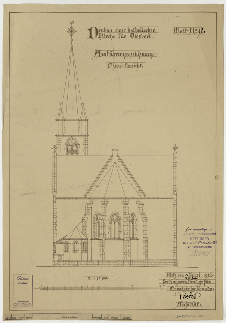 Elévation du chevet.