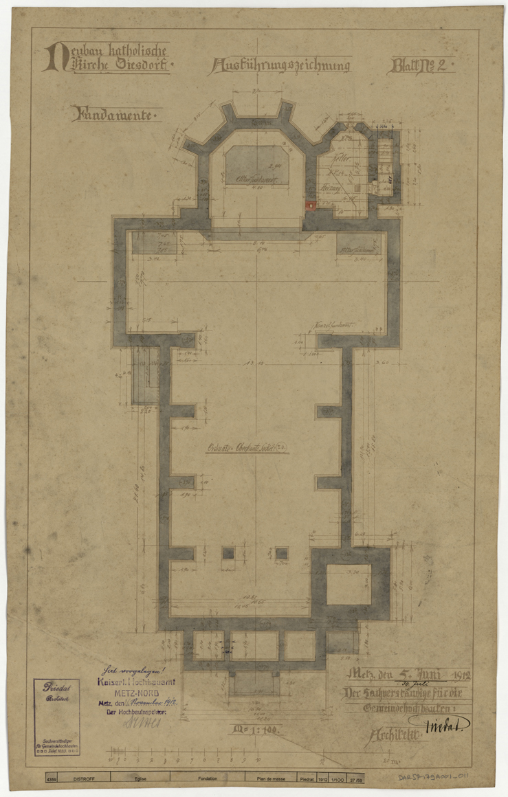 Plan de masse des fondations.