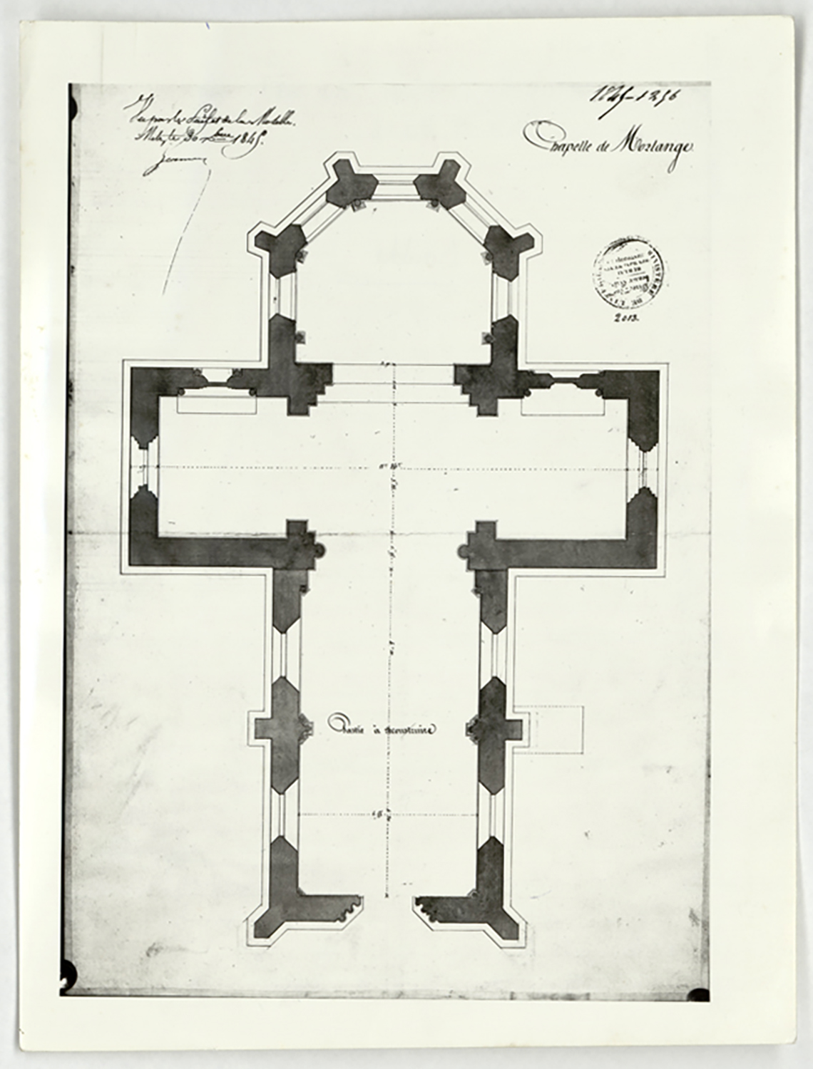 Projet de restauration, plan de masse.