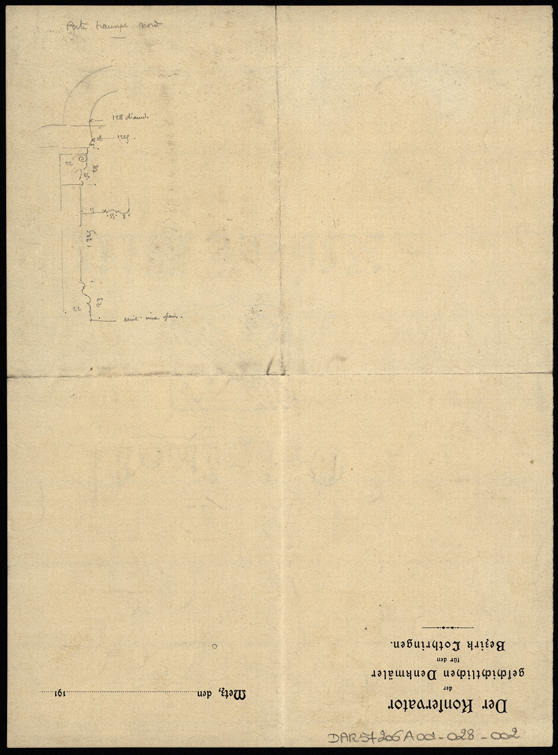 Croquis d’architecture, détail de la porte du transept nord.
