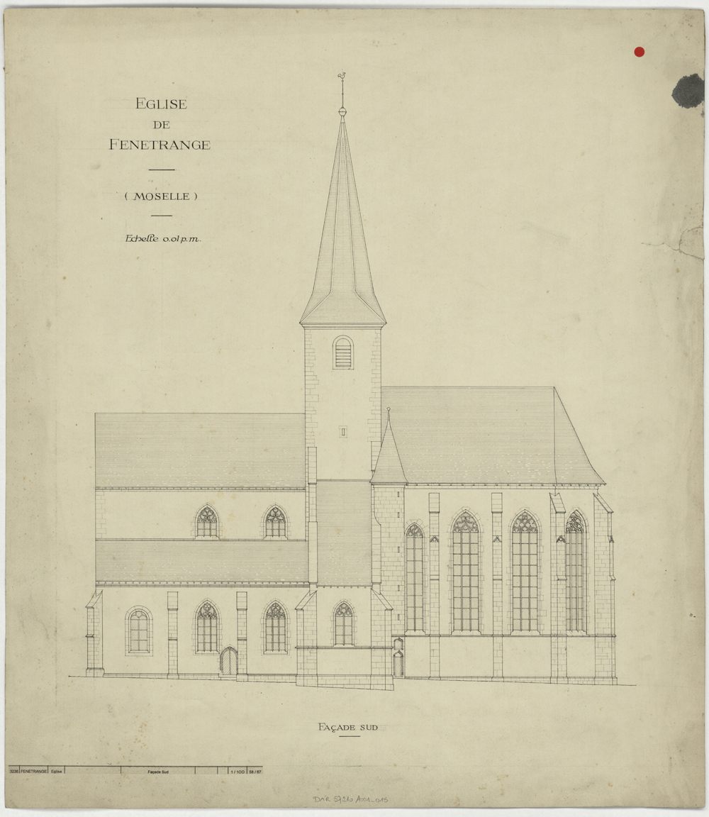 Élévation de la façade sud.
