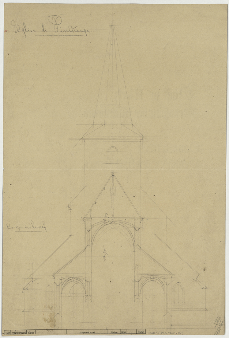 Coupe transversale sur la nef.