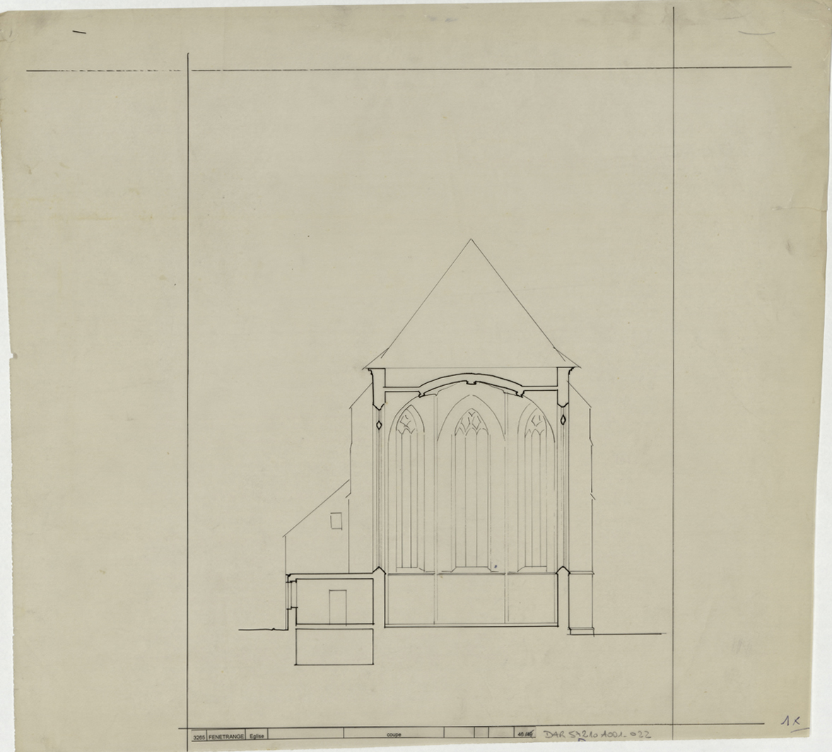 Coupe transversale sur le chœur