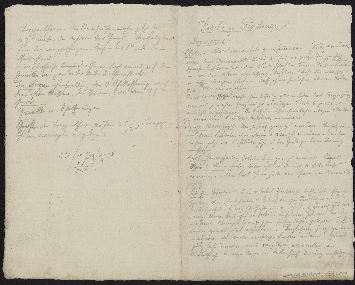 Note manuscrite décrivant l’édifice.