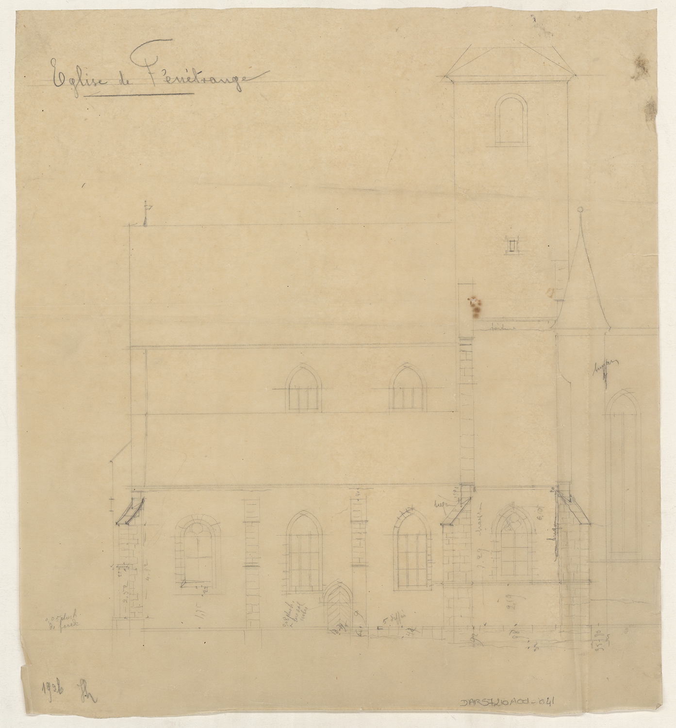 Élévation de la façade sud.