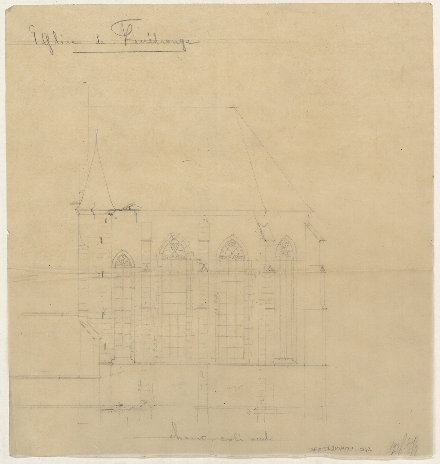 Élévation du chevet du côté sud.