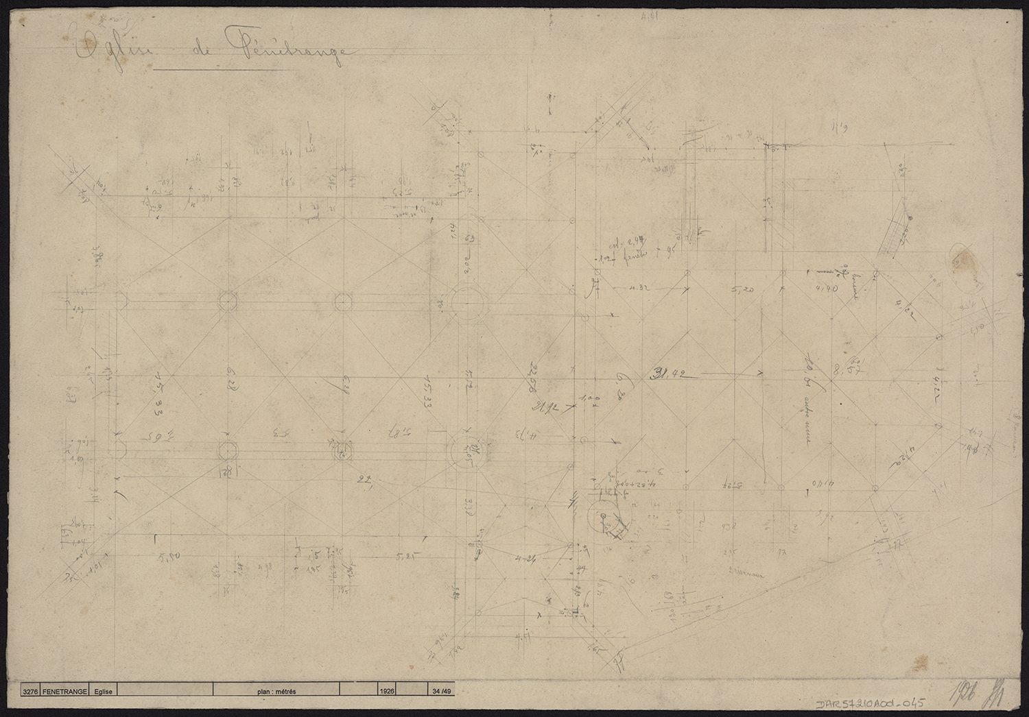 Plan de masse avec le système de voûtement.
