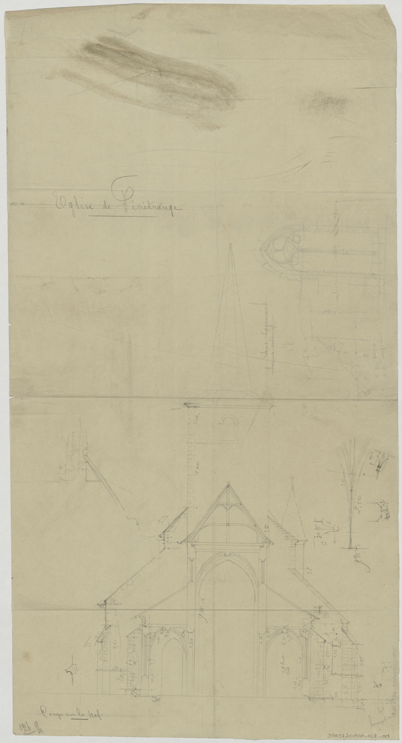 Coupe transversale sur la nef.