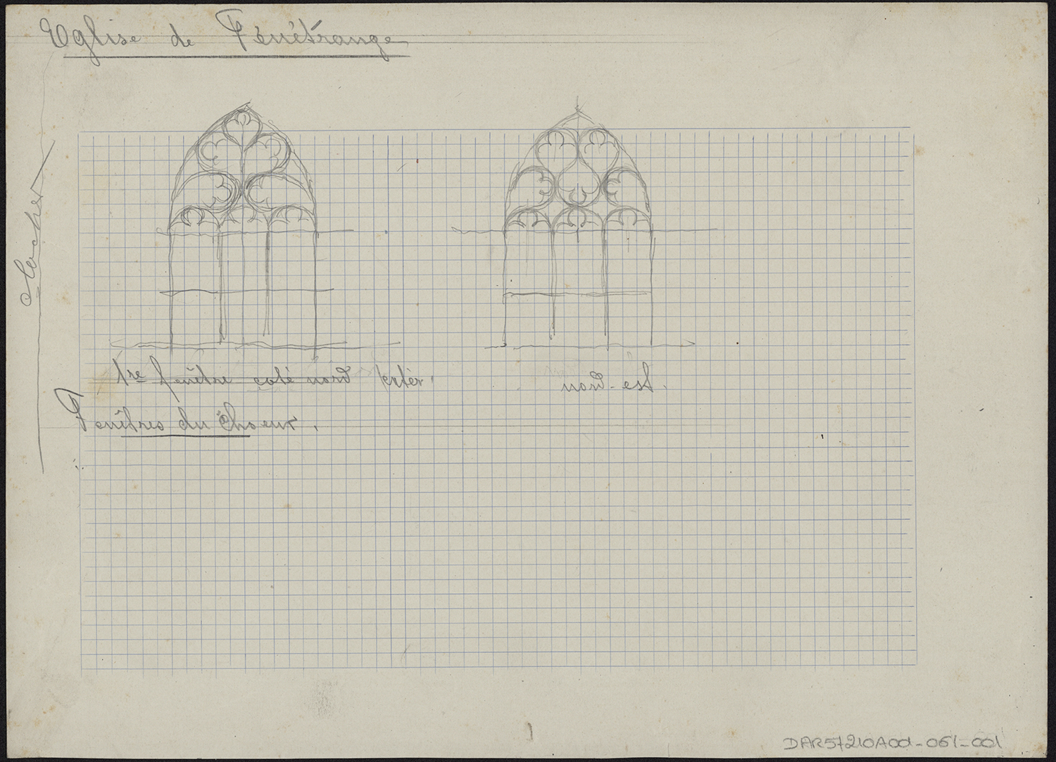 Croquis de baies à remplage du chœur