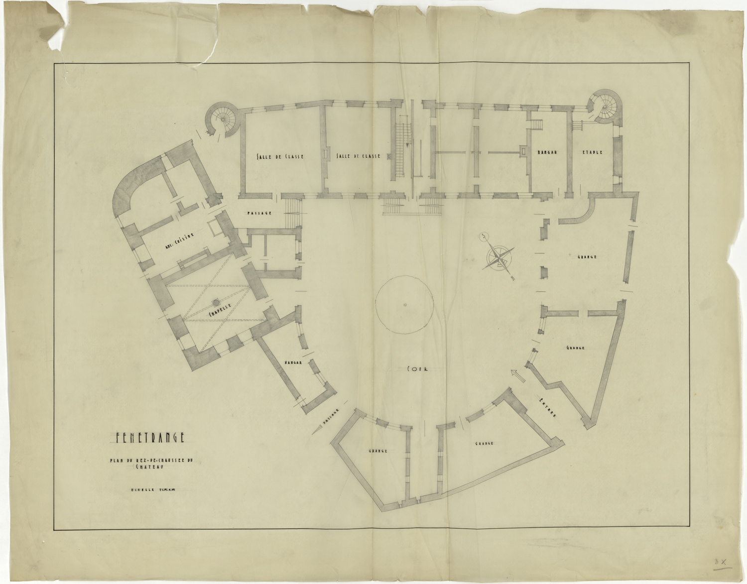 Plan de masse du rez-de-chaussée.