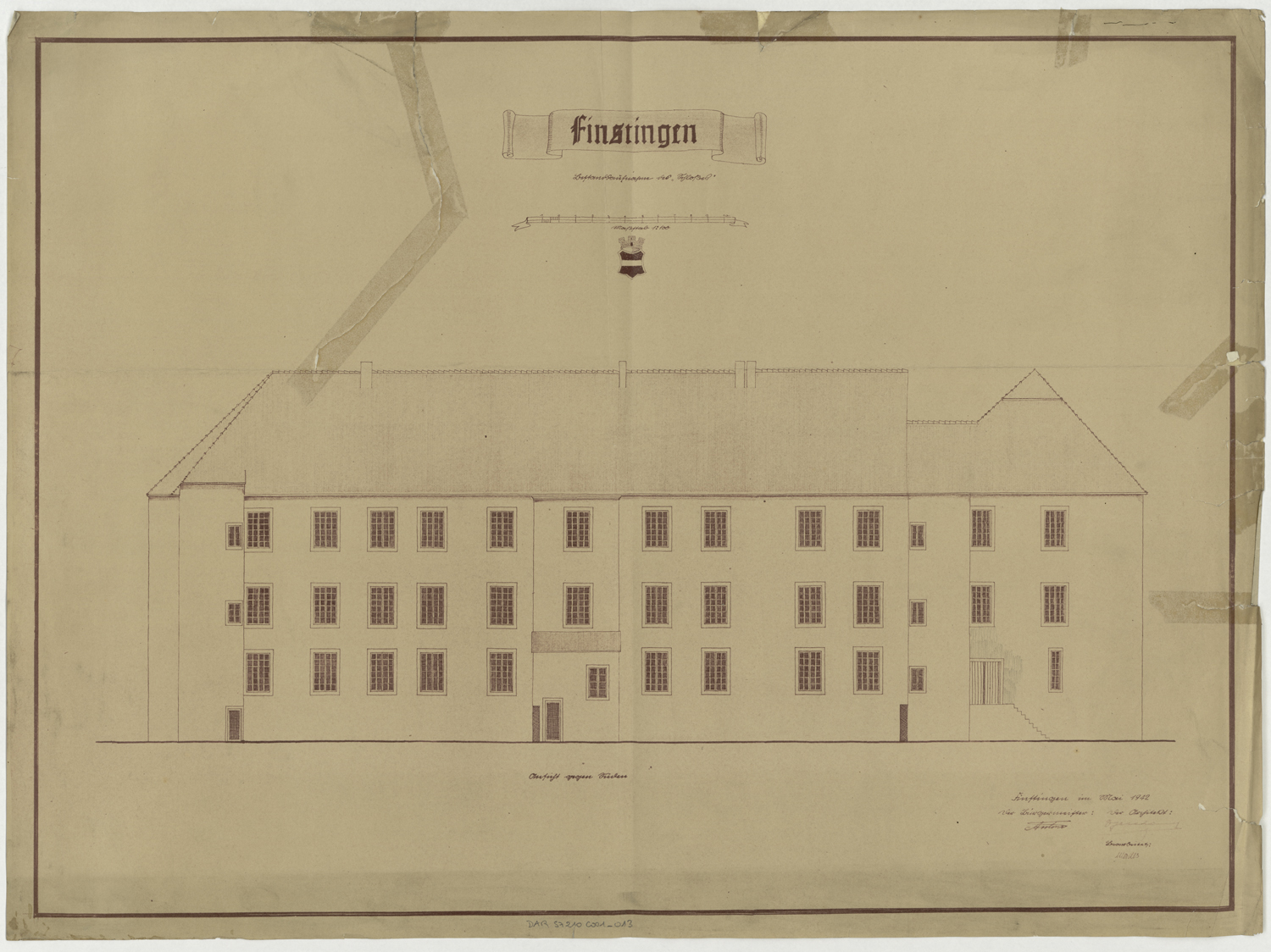 Élévation de la façade nord.