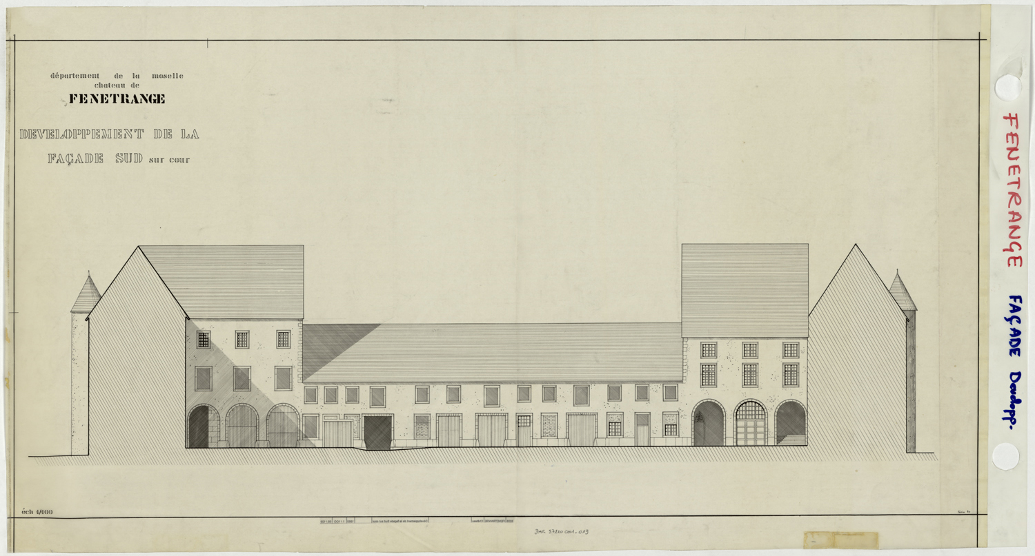Élévation de la façade sud sur cour.
