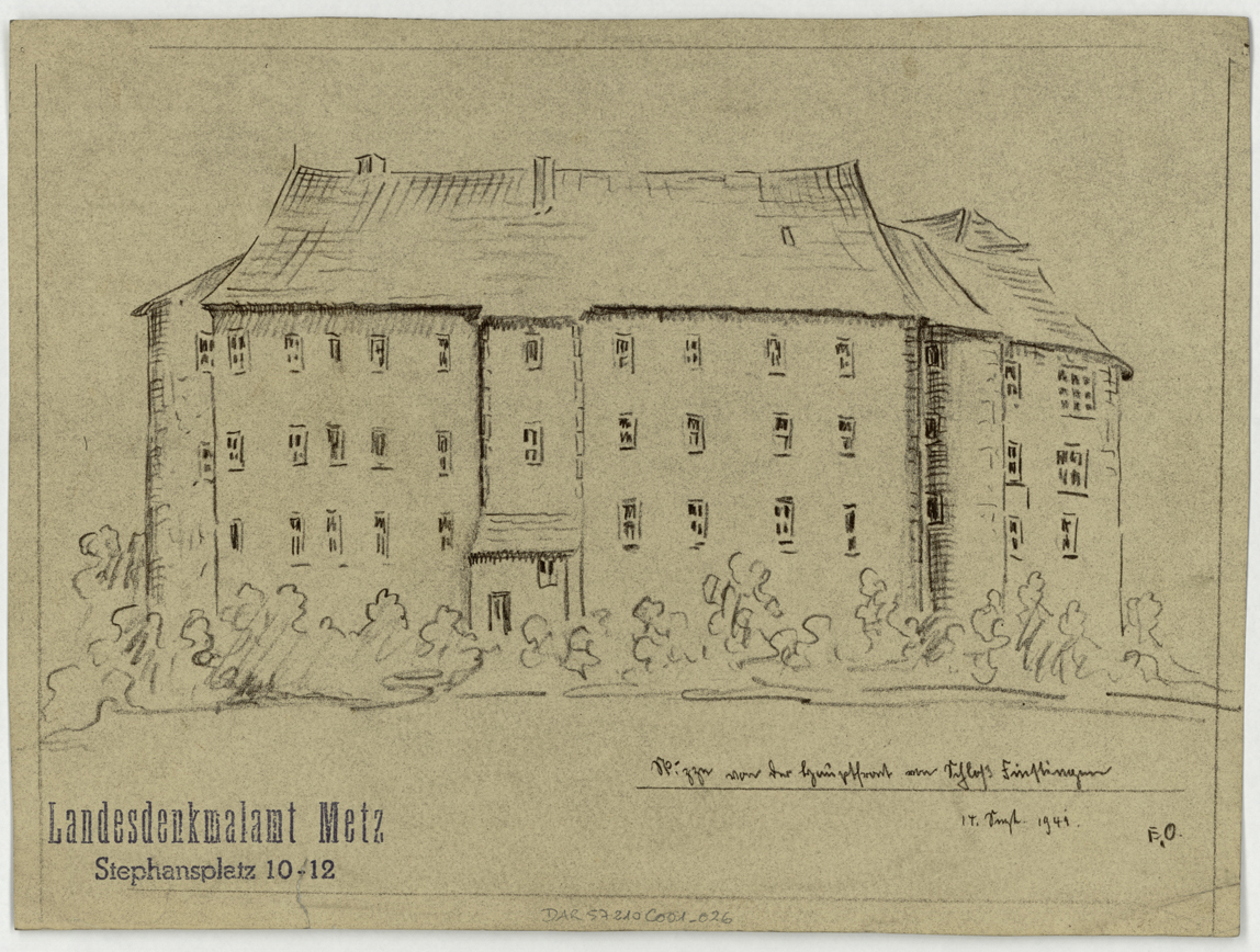 Elévation de la façade nord depuis la rue.