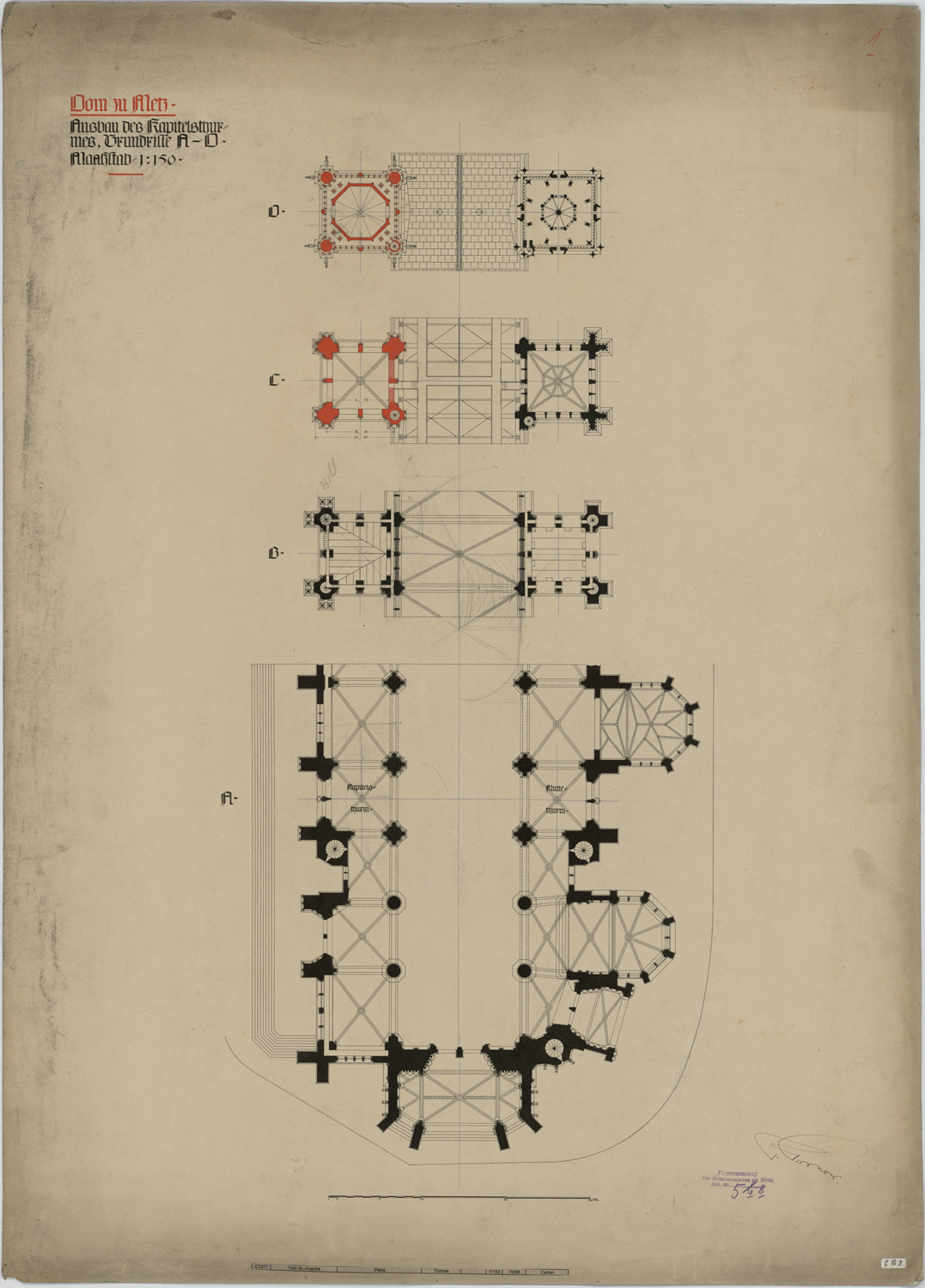 Tour du Chapitre et tour de la Mutte, plans par niveau.