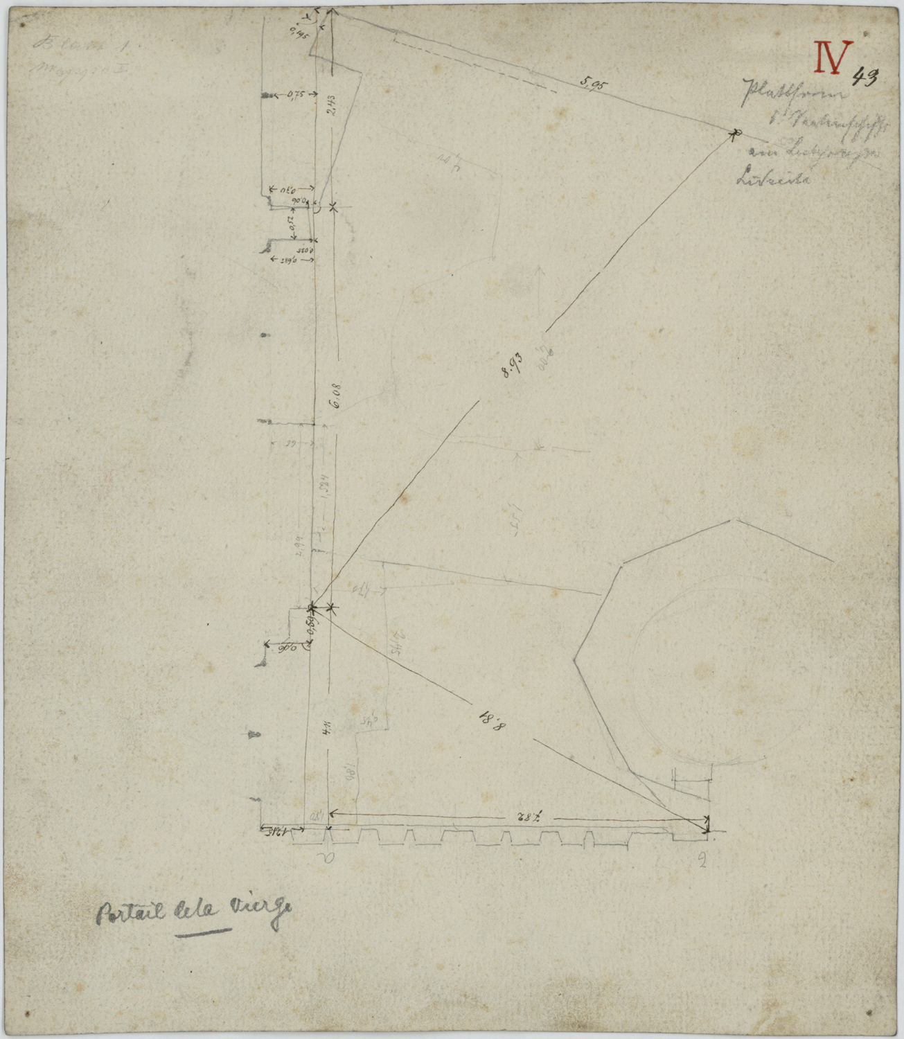 Portail de la Vierge, plan.