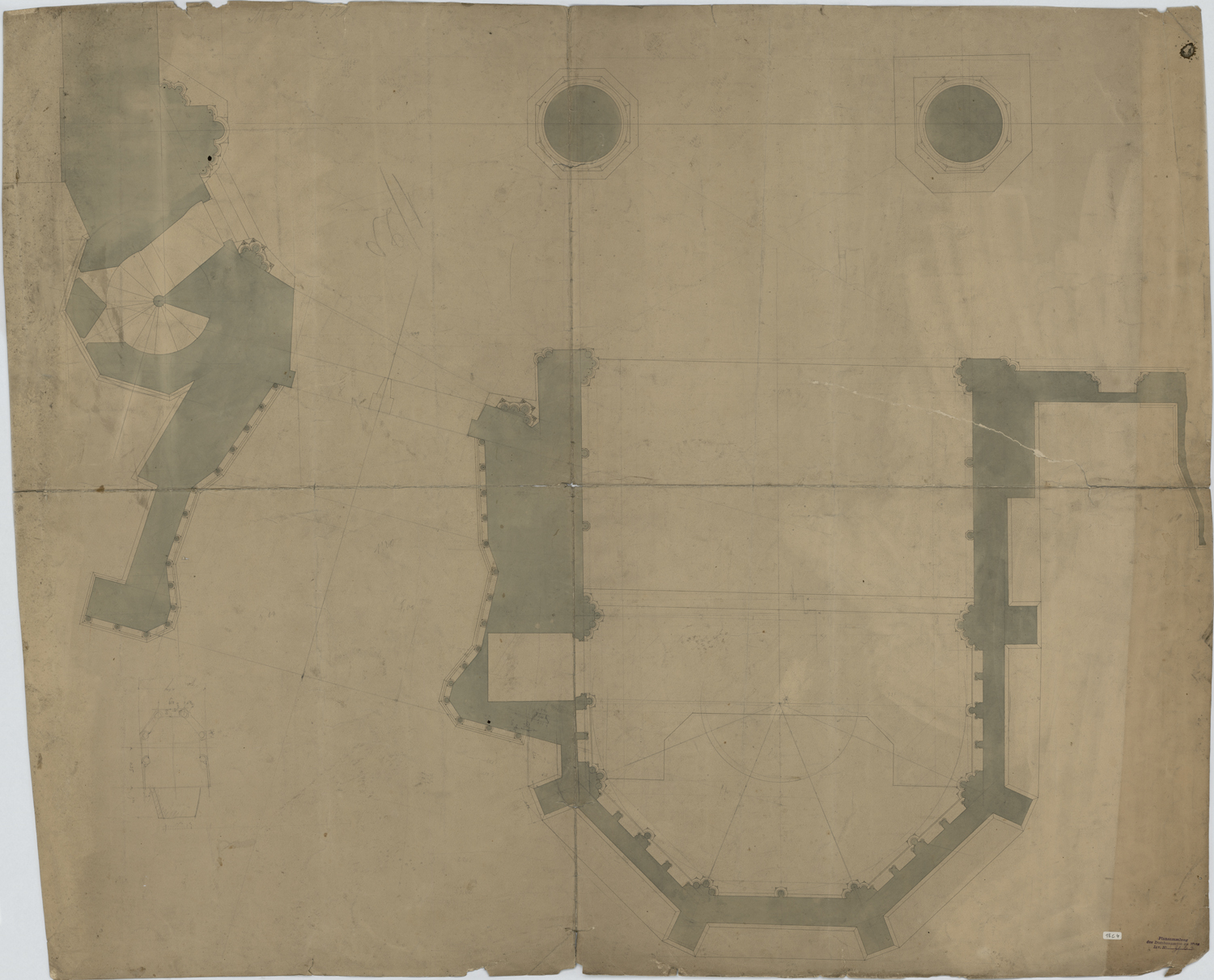 Portail de la Vierge, plan de masse du chevet de Notre-Dame La Ronde.