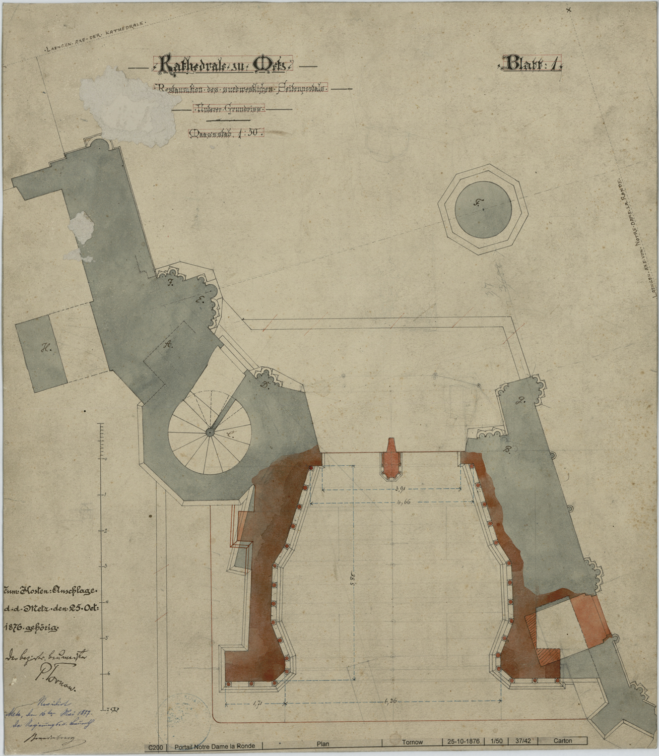 Portail de la Vierge, plan de masse.