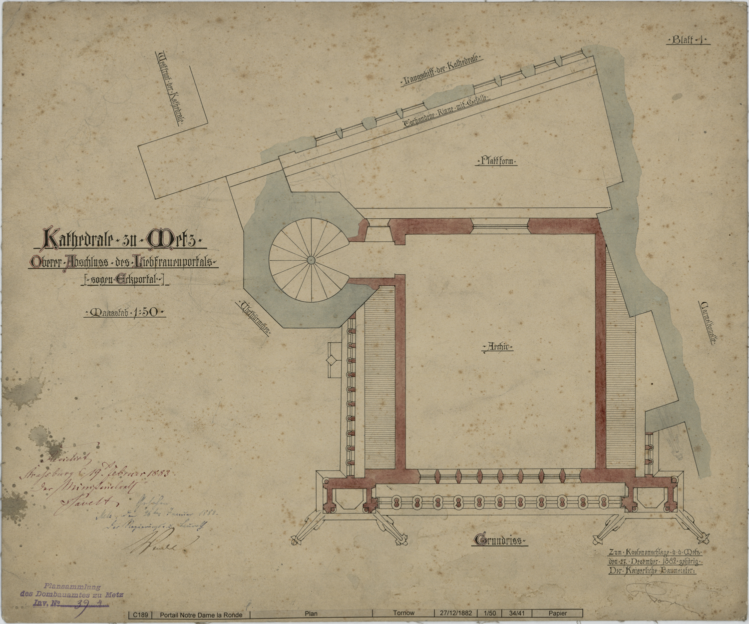 Portail de la Vierge, plan de masse.