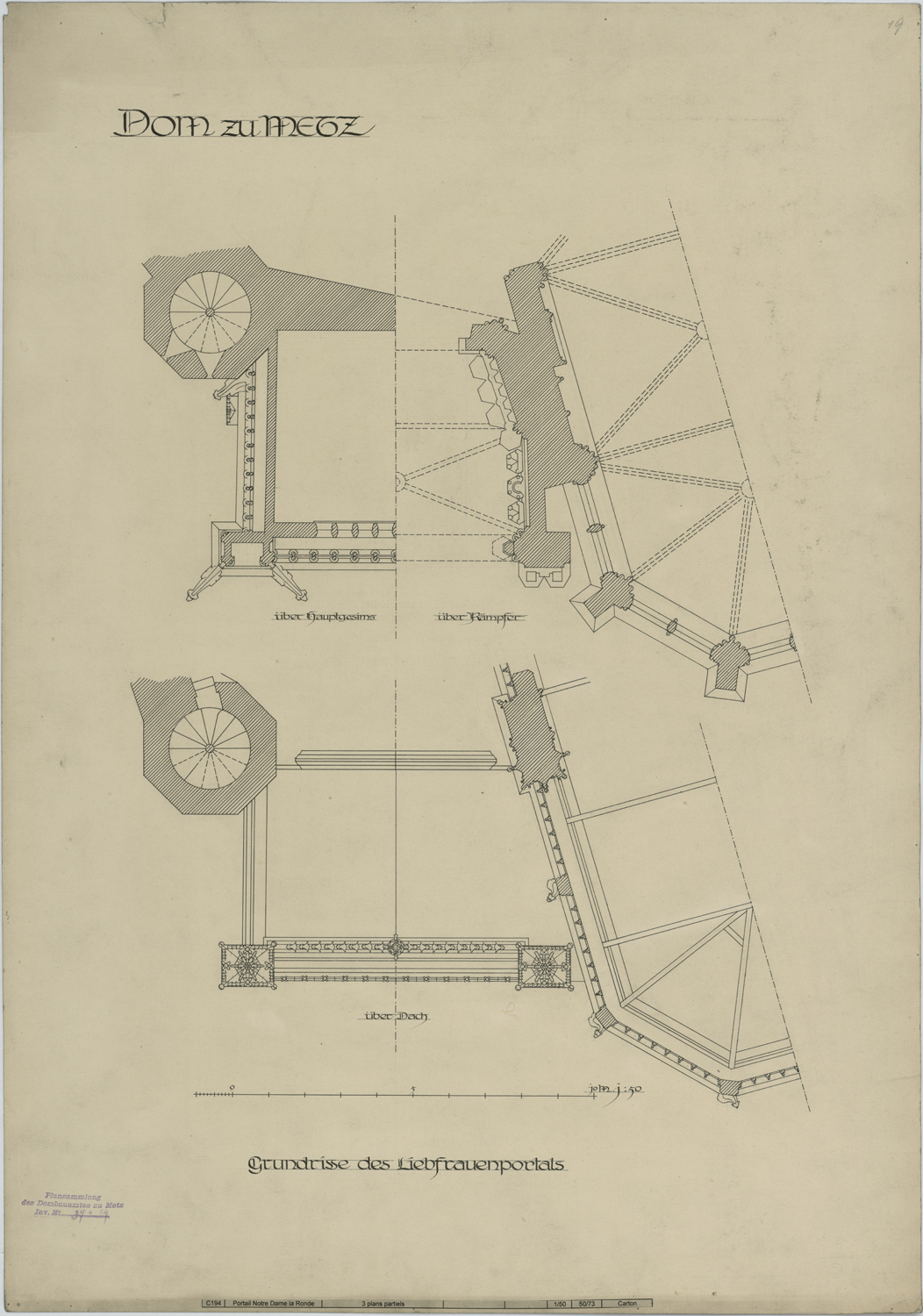 Portail de la Vierge, plans de masse par niveau.