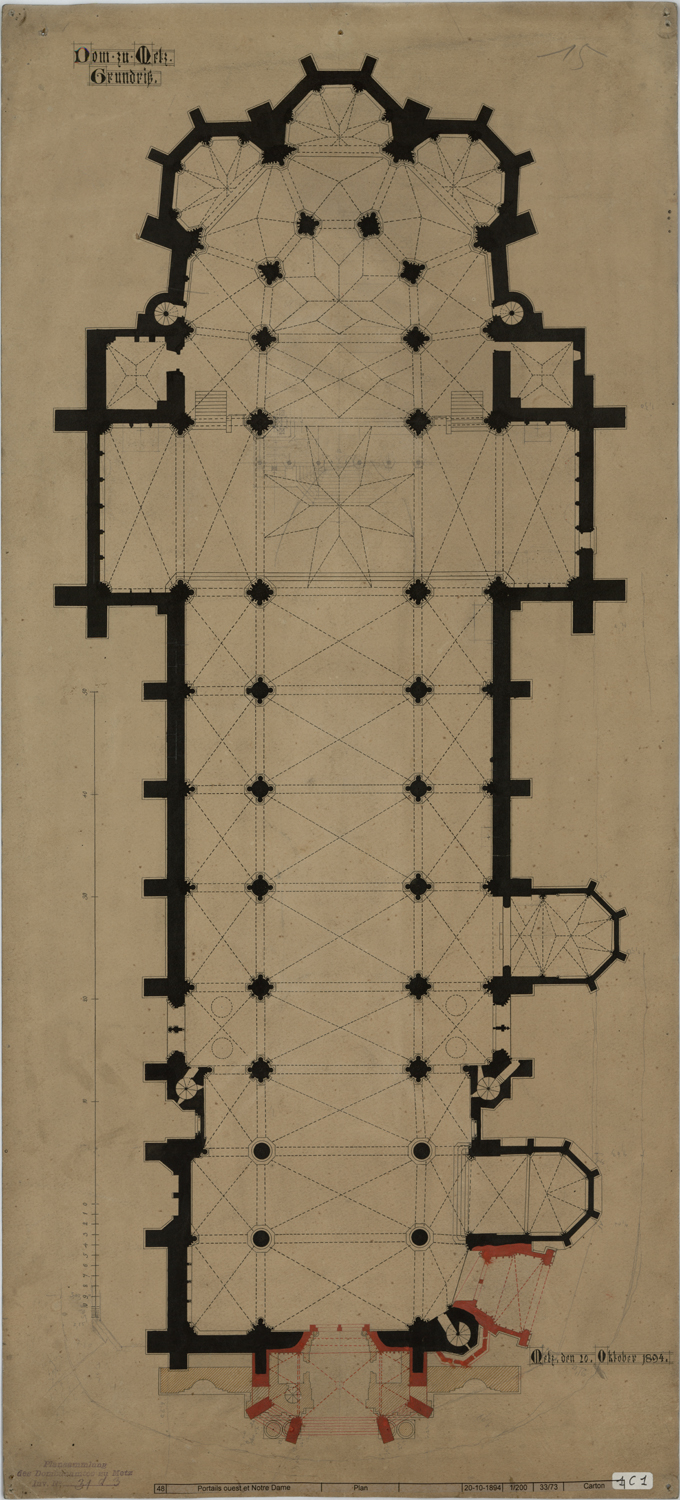 Grand Portail, plan de masse avant et après restauration.