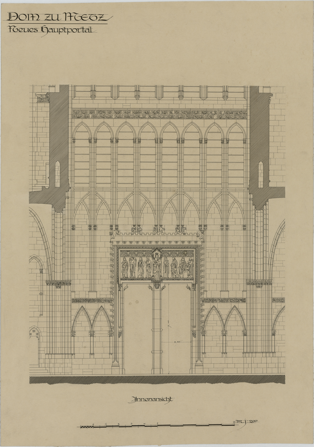 Grand portail, élévation intérieure.