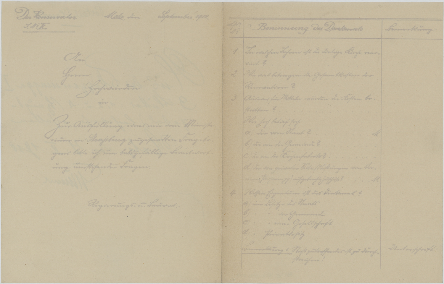 Portail occidental de Jaques-François Blondel, note manuscrite datée de 1912.